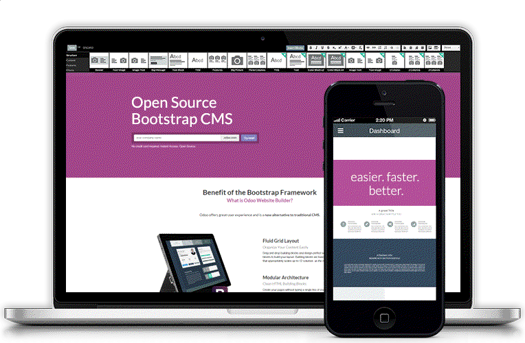Odoo CMS- Sample image floating